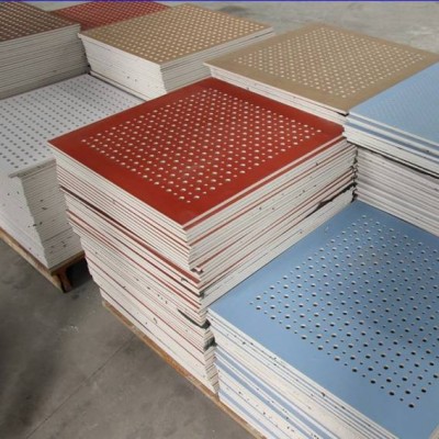 Glass Fiber Fire Retardant Perforated Board In Perforated Gypsum Board Room Composite Rock Wool Gypsum Board Compos